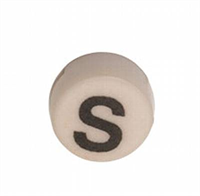 Button -S, black on white, WB