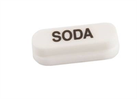 Button -Soda, black on white, WB